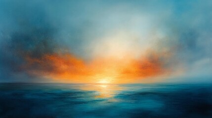 Obraz premium Ocean Sunset: Serene Seascape