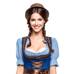 German girl in traditional German festive dress