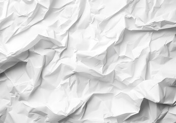 Obraz premium High-resolution image of crumpled white paper texture, showing creases, folds, and shadows, ideal for backgrounds or design elements. : Generative AI