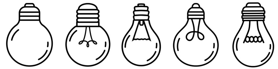 Light bulb icon vector set. light illustration sign collection. electricity symbol.