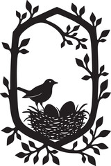 Nest Silhouette Vector Illustration | Premium AI-