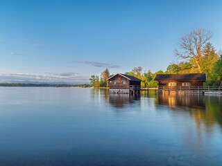 Der Starnberger See im Morgenlicht, Tutzing, Bayern, Deutschland, Europa