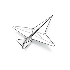 a simple geometric sculpture, low poly abstract polygonal 3d form, minimalist modern art, black and white line drawing, monochrome
