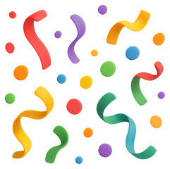 Naklejka premium Celebrate with colorful confetti illustrations