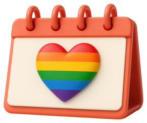 Cute rainbow heart calendar stickers - png download