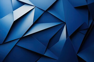 Fototapeta premium Dark blue white abstract background. Minimal. Geometric shape. 3d effect. Lines stripes triangles