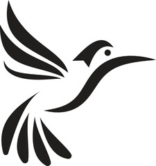 Minimalist Silhouette of a Hummingbird in Flight
