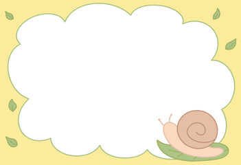 나뭇잎 위에 달팽이가 있는 프레임