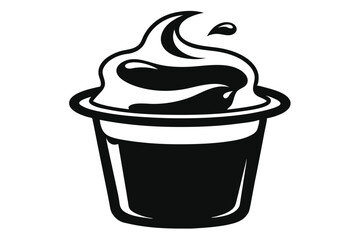 Cup holds delicious soft serve ice cream, showing sweet treat with a drop