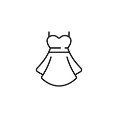 Line drawing of a strapless dress suitable for fashion designs, clothing patterns, and apparel websites. Feminine and stylish illustration for fashion projects.