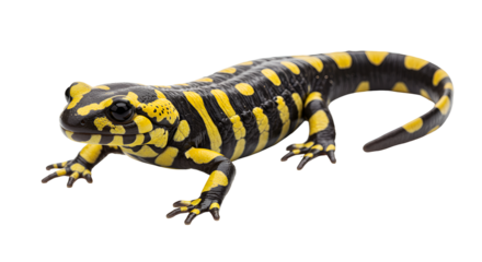 Tiger Salamander Crawling Over Leaf Litter