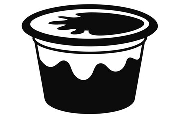 Black and white illustration shows a cup with dripping liquid over the rim