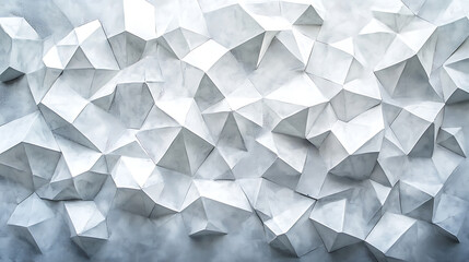 Obraz premium Abstract geometric white low poly background with 3d polygonal shapes and textured surfaces for modern design