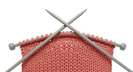 Isolated Knitting Needles and Wool