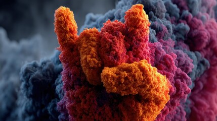 Fototapeta premium Vibrant Abstract Smoke Art Red Orange and Purple Color Splashes