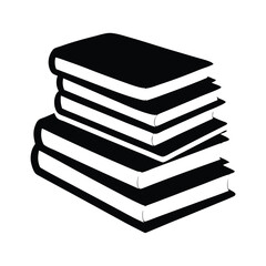 black books silhouette vector, black books icon symbol, book vector silhouette illustration.  