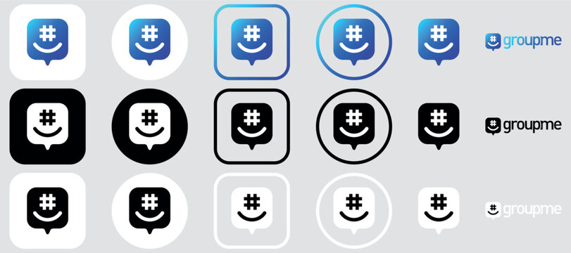 GroupMe Logo Mega Bundle Icon Set, GroupMe App Vector, Editable SVG, PNG, Transparent Background, Premium Social Media Design for Digital Download