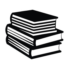 black books silhouette vector, black books icon symbol, book vector silhouette illustration.  
