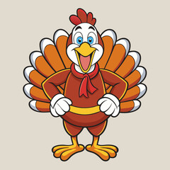 turkey cartoon waving