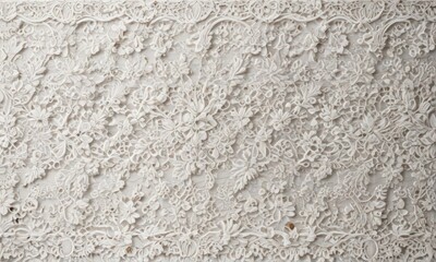 Obraz premium Ornate vintage lace pattern, textured white overlay, classic appeal , white, design