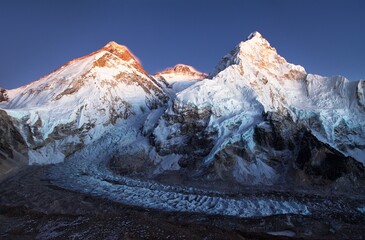 nightly view of Mount Everest Lhotse and Nuptse