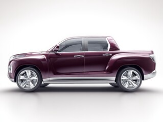 Fototapeta premium Sleek Magenta Pickup Truck Studio Rendering