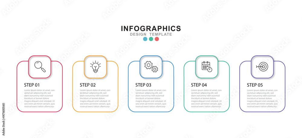 Leinwandbilder Modern template infographic with 4 step process and icons can be used for workflow, business information, presentation and data visualization