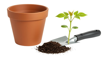 Isolated Plant Pot with Sprout