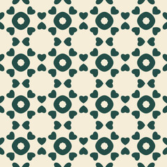 Seamless Pattern Elegant Teal Floral Geometric Texture for Various Applications. Modern Love Tile.
