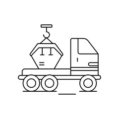 skip lineal icon with white background vector stock illustration