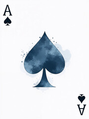 Fototapeta premium Watercolor Ace of Spades Playing Card