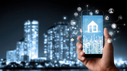 Smart home technology displayed on a mobile device.