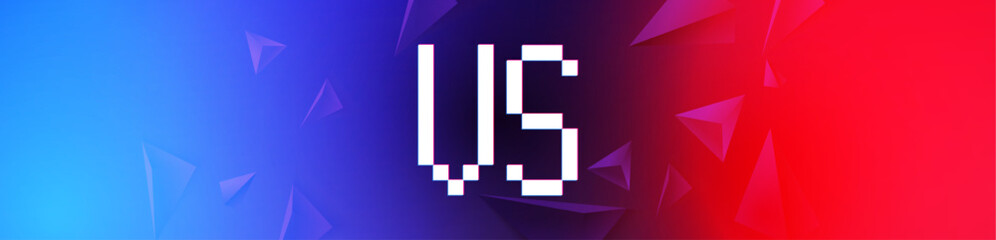Versus battle banner concept with neon lines, fight boxing, sport, soccer competitions. Versus blank template with light effect and VS. Abstract light effect background