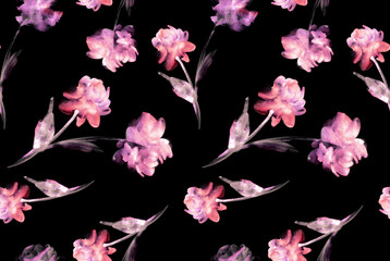 Watercolor flowers pattern. Seamless hand draw floral pattern.