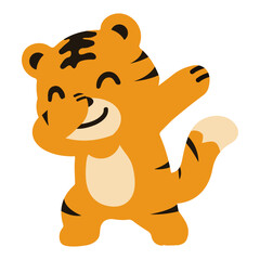 Cute dabbing tiger cool cartoon