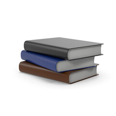 3d Stack of books isolated on transparent background