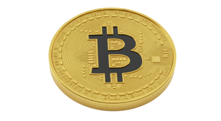 Isolated Golden Bitcoin