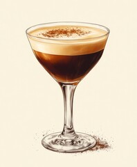 Coffee cocktail in a glass