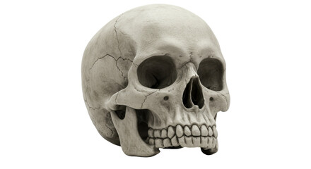 Isolated Human Skull on White Background