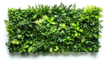Obraz premium Green wall installation isolated on white background