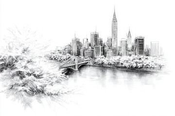 Fototapeta premium skyline sketch