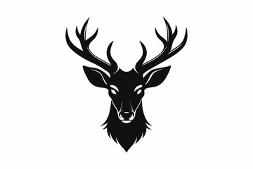 deer face logo sihouette black vector