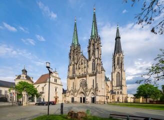Fototapeta premium Olomouc, Czechia - View of Saint Wenceslas Cathedral (Katedrala sv. Vaclava)