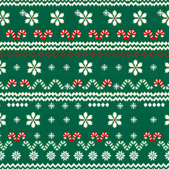 Elegant Nordic candy cane knit in festive symmetry.