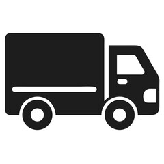 Modern delivery truck silhouette vector icon with clean lines and transparent design