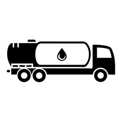 Silhouette illustration depicting a fuel delivery truck vector design for transportation industry