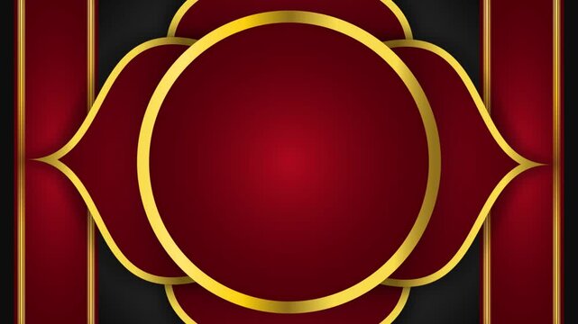 Animation of Mandala inspired a mesmerizing red and gold abstract background.