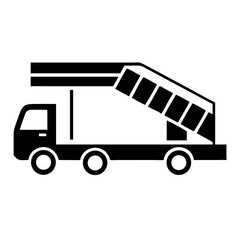 Fototapeta premium Black silhouette icon of a loading dock ramp for warehouse logistics and transportation