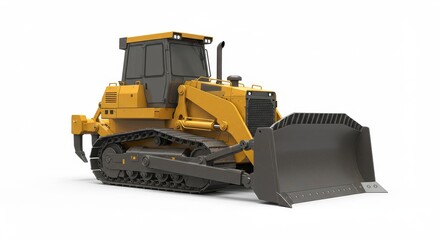 Fototapeta premium Yellow Bulldozer isolated on white background