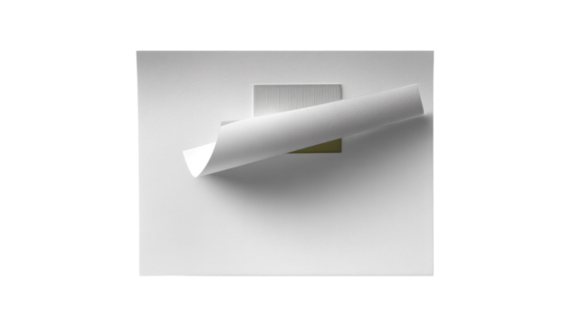 Modern Architectural Art: A sleek, abstract form comprised of elegantly curved paper on a neutral background, showcasing clean lines and minimalist aesthetics. - Powered by Adobe